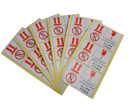 纸箱标签定做 铜版纸不干胶印刷警告贴